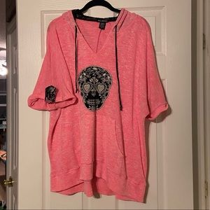 Pink Miss Chevious hoodie with sugar skull